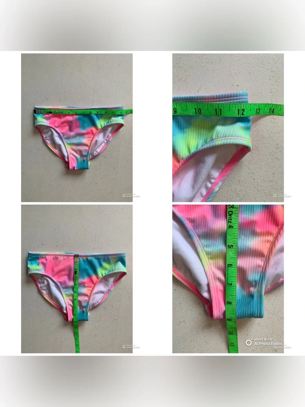 Cat & Jack Girl’s 2-Piece Rashguard Bikini Set Size XL NWT Pink Blue Tie-Dye